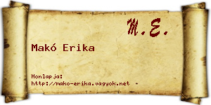 Makó Erika névjegykártya